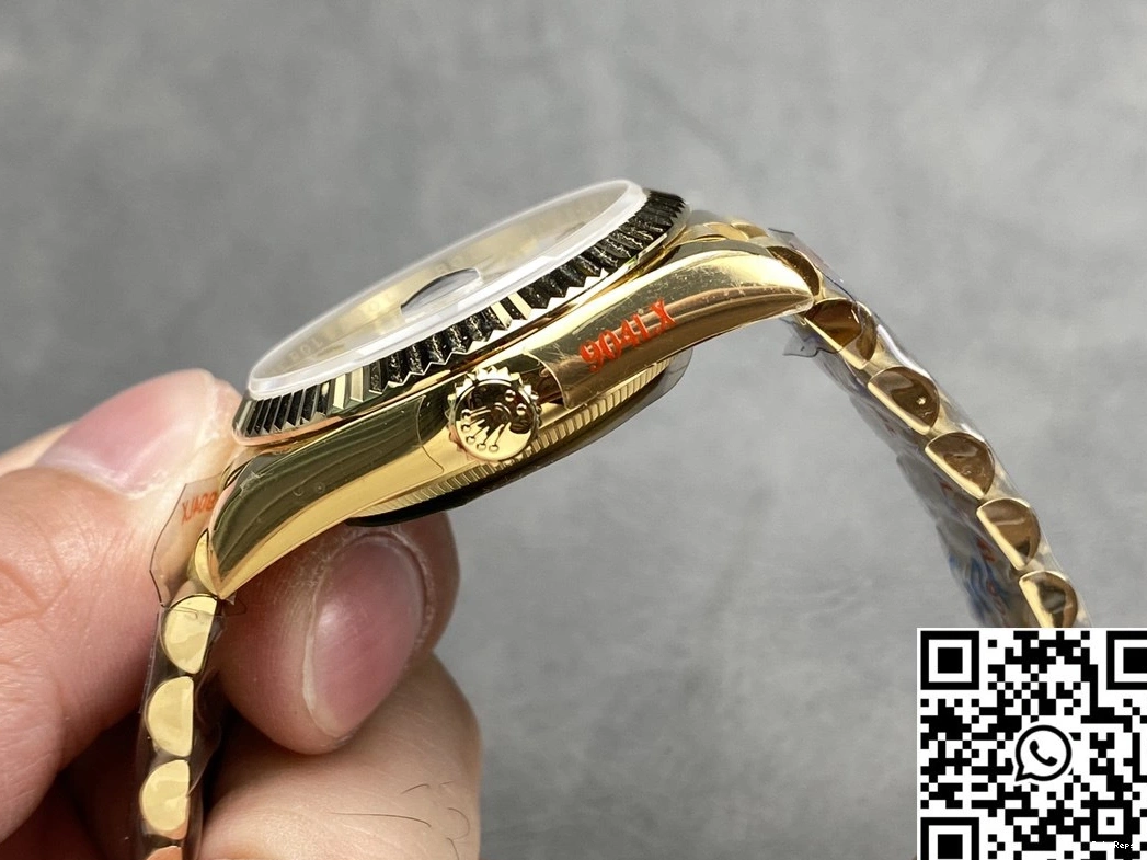 Day Steel 36mm QF Dial Tungsten Yellow v5 Gold Rolex Factory Date White M128238-0113 0130